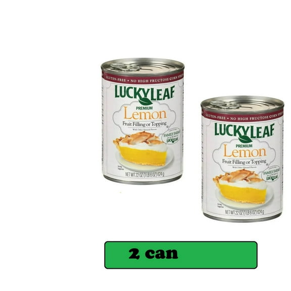Lucky Leaf Premium Lemon Fruit Filling or Topping, 22oz Can pack of( 2)