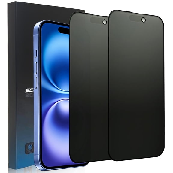 ZYQEEE 2 Pack Matte Privacy Screen Protector for iPhone 16 - 6.1", Anti-Spy Scratch Resistant Tempered Glass Film, Anti-Glare and Anti-Fingerprint, Rounded Edge Full Coverage