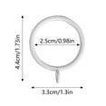 thumbnail image 2 of 15 Inch White Metal Curtain Rings for Hanging Drapes on Rods with Smooth Gliding Hooks 10PCS, 2 of 3