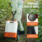 BENTISM Battery Powered Backpack Sprayer with Wheel 4 Gal Tank 0-94 PSI Adjustable