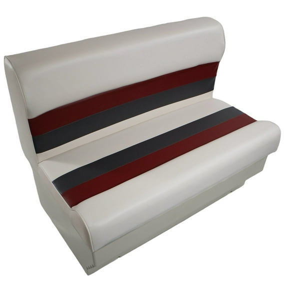 Horizon Manufacturing Premium Series 37" Pontoon Bench Seat Cushion Set W/Base White/Red/Charcoal 3001AAEC