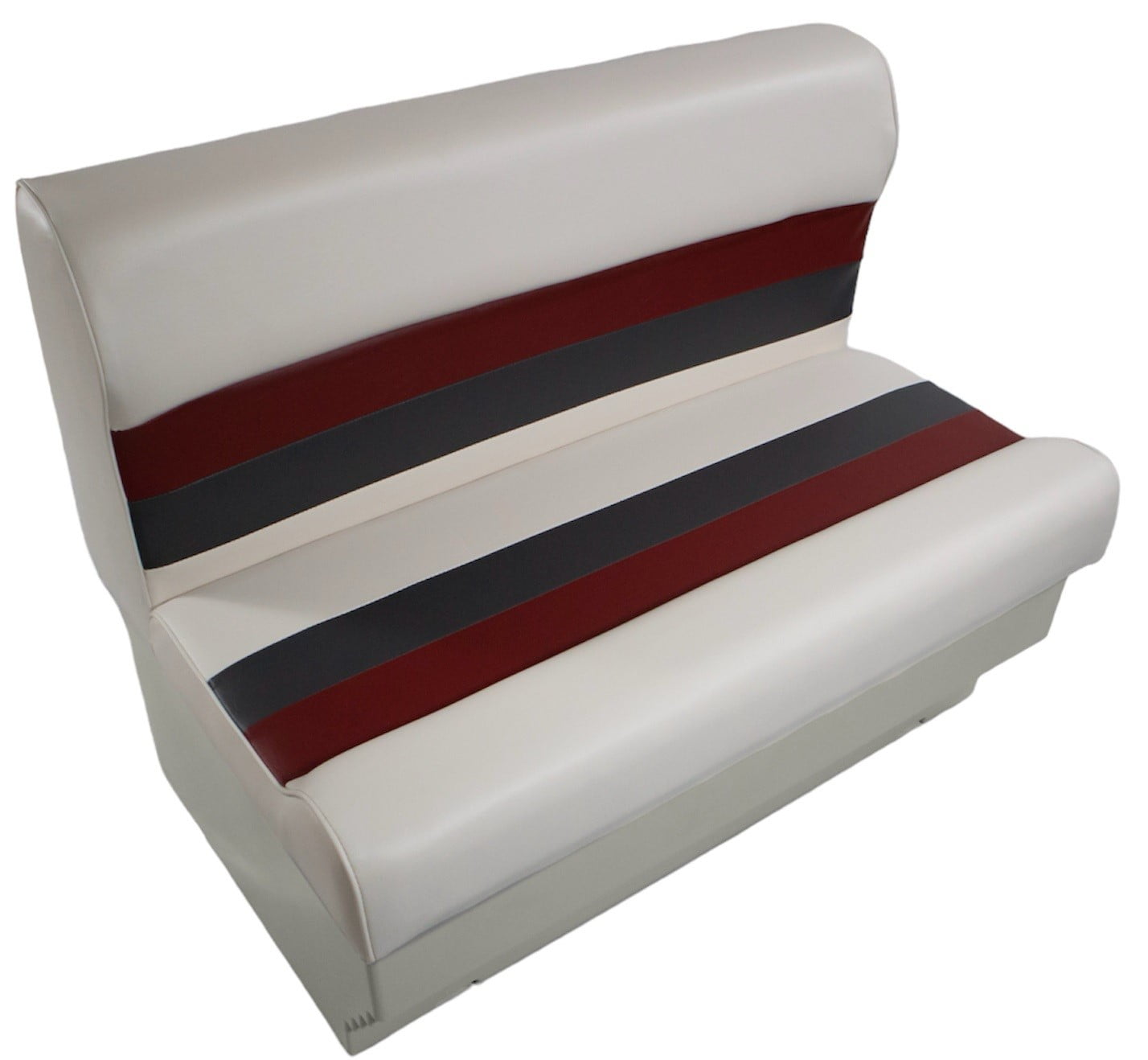 Deluxe Bucket Boat Seat - White With Navy Blue Piping - Leader Accessories