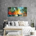 thumbnail image 2 of AVOI Abstract Coastal Canvas Wall Art Sunset Ocean Beach Wall Decor Blue Boats Palm Trees Pictures Nautical Bathroom Decor Nature Seascape Painting Artwork for Bedroom Home Unframe: 10x8inch(25x20cm), 2 of 5