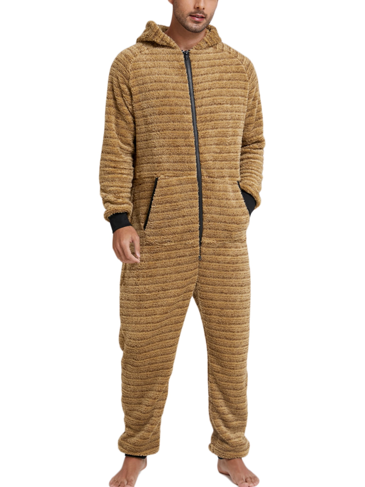 Avamo Mens Warm Fleece One Piece Pajamas Solid Camo Nigeria Ubuy