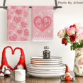 thumbnail image 2 of Pink Bow Tie Heart Flower Valentine''s Day Kitchen Towels Dish Towels, 18x26 Inch Farmhouse Wedding Decoration Hand Towels Set of 2, 2 of 6