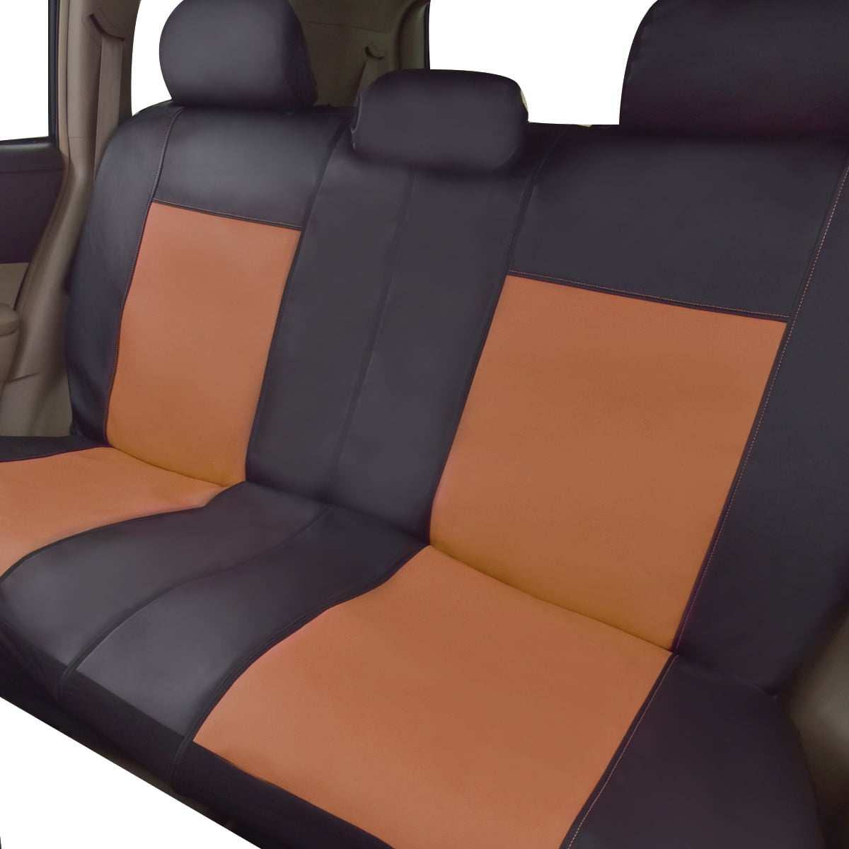 Flying Banner Car Seat Covers Protectors Full Set Synthetic Leather Full Set Brown