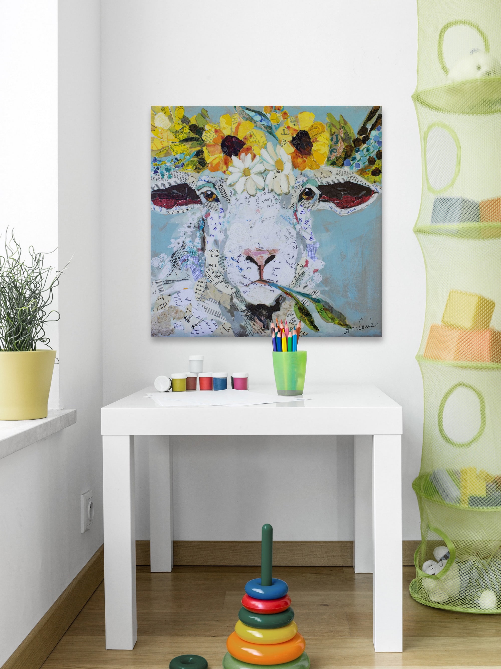 Marmont Hill Floral Sheep II by Elizabeth St. Hilaire Canvas Wall Art