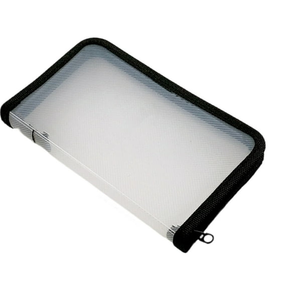 Portable Zippered File Pouches Clear Water Resistant Receipt Organiser For School Office Travel Essential Storage