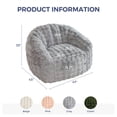 thumbnail image 2 of Puf MAXYOYO con forma de concha gigante para adultos, color gris, 2 of 9
