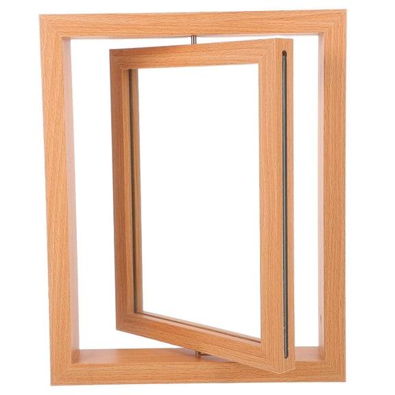 TABLZONE Multi Color Rotating Photo Frame Double Sided Wooden Display for Tabletop Settings