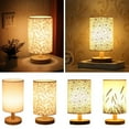 thumbnail image 4 of Linen Table Lamp Modern Beige Touch Control LED Linen Night Light Warm White Bedside Lamp USB Powered for Bedroom Living Room Decoration, 4 of 6