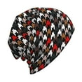 thumbnail image 6 of Gaeub Houndstooth Green Red Print Beanie Hats for Men Women,Winter Caps,Knit Cuffed Beanie,Cuffed Cap,Great for Winter Activities, 6 of 7
