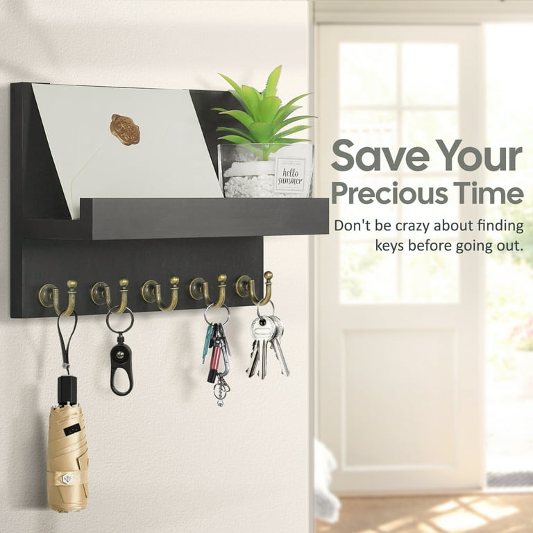 HONJIN Wall Mount key Hanger, Letter Decorative, with Shelves,