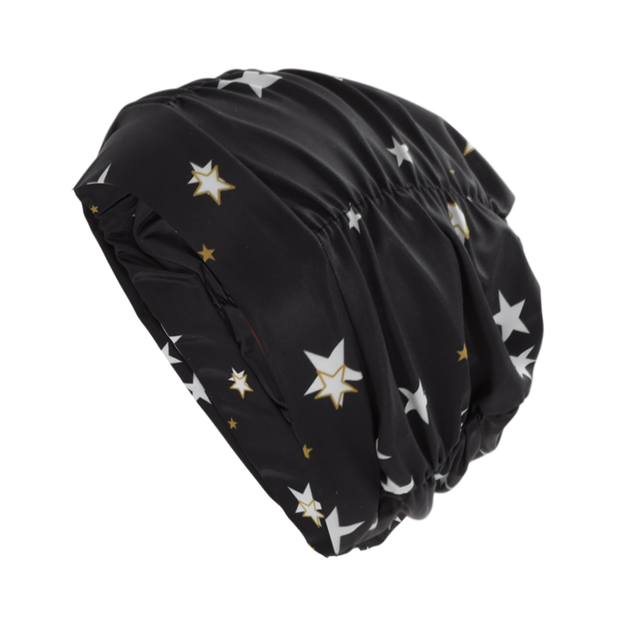 Unique Bargains 1Pc Breathable Pleated Style Swimming Cap Black White