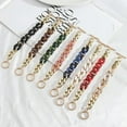 thumbnail image 6 of New Crystal Pave Acrylic Link Chain Chunky Bracelet Marble Plastic Curb Bangles, 6 of 9