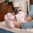 thumbnail image 3 of Zapatillas cálidas de dibujos animados para mujer y niña, zapatos de felpa de unicornio y hámster Kawaii, suela suave plana, zapatos de algodón para el hogar, piso silencioso antideslizante, Invierno, 3 of 5