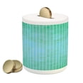 thumbnail image 1 of Teal Piggy Bank, Square Pixel Like Mosaic Pattern Simplistic Modern Contemporary Design Illustration Print, Ceramic Coin Bank Money Box for Cash Saving, 3.6" X 3.2", Green, by Ambesonne, 1 of 4