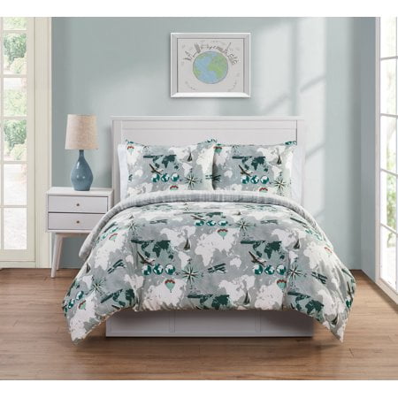 Vcny Home World Traveler Map Bedding Comforter Set Walmart