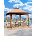 thumbnail image 2 of 13x13ft Pop Up Gazebo with Mosquito Net & Double Roof, Adjustable Height Pop Up Canopy, UV-Resistant Patio Canopy for Patio Backyard Garden, 2 of 7