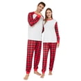 thumbnail image 5 of Zwiiyzr Matching Family Christmas Pajamas for Men Plaid Printed Round Neck Long Sleeve Top and Bottom Loungewear Jammies Sleepwear Wear Daddy White, 5 of 7