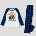 thumbnail image 3 of Family Matching Christmas Pajamas with Blue Plaid Pants and Holiday Design, Sizes NB to 6XL with Pet Outfit, 3 of 7
