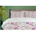 thumbnail image 4 of Ambesonne Floral Duvet Cover Sets, Pastel Tones Leaves, 2-Queen, Lilac Green Pale Blue, 4 of 7