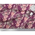 thumbnail image 2 of Soimoi Pink Cotton Jersey Fabric Leaves,Insect & Floral Artistic Printed Fabric 1 Yard 58 Inch Wide, 2 of 3