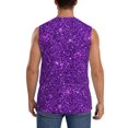 thumbnail image 4 of Xecao Purple Glitter Print Men's Tank Top: Sleek Sleeveless Tee for Casual Sports and Beach Occasions-Medium, 4 of 7