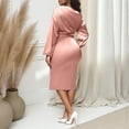 thumbnail image 3 of Fewfanhot Women Dresses Fall Off Shoulder Bodycon Dress Elegant Long Sleeve Formal Cocktail Party Midi Dresses, 3 of 8