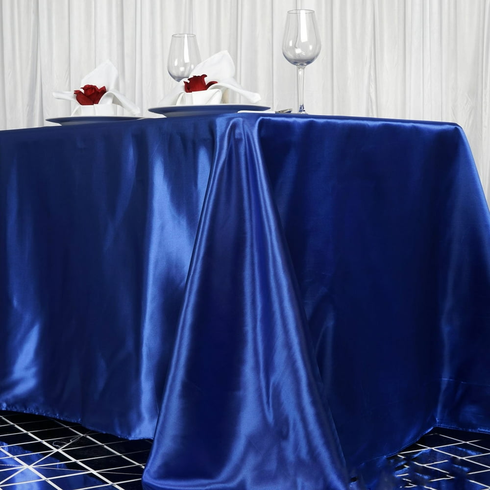 Efavormart 90x156" Rectangle ROYAL BLUE Wholesale SATIN Tablecloth