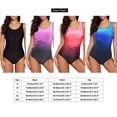 thumbnail image 4 of One Piece Swimsuits for Women Modest Bathing Suits Criss Cross Back Water Aerobics Swimwear Purple L, 4 of 4