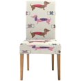 thumbnail image 2 of RYLABLUE Funny Dog Repeat Pattern Stretch Chair Cover Protector Seat Slipcover for Dining Room Hotel Wedding Party Set of 4, 2 of 5