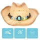 thumbnail image 4 of Sombrero de vaquero de paja, sombrero de vaquera occidental, sombrero de playa para el sol, sombrero tejido de verano para hombres y mujeres, viajes, playa, senderismo y actividades al aire libre, 4 of 7