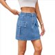 thumbnail image 1 of Vestido Vaquero con Minifalda Cargo para Mujer con Bolsillo Azul Vaquero L, 1 of 9