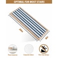 thumbnail image 6 of Blue Gray Stripe Stair Treads Non Slip for Steps Abstract 15 Pcs Reusable Adhesive Stair Runner Mats for Dogs Elders Carpet Treads Rugs for Staircase 8x30 In, 6 of 7