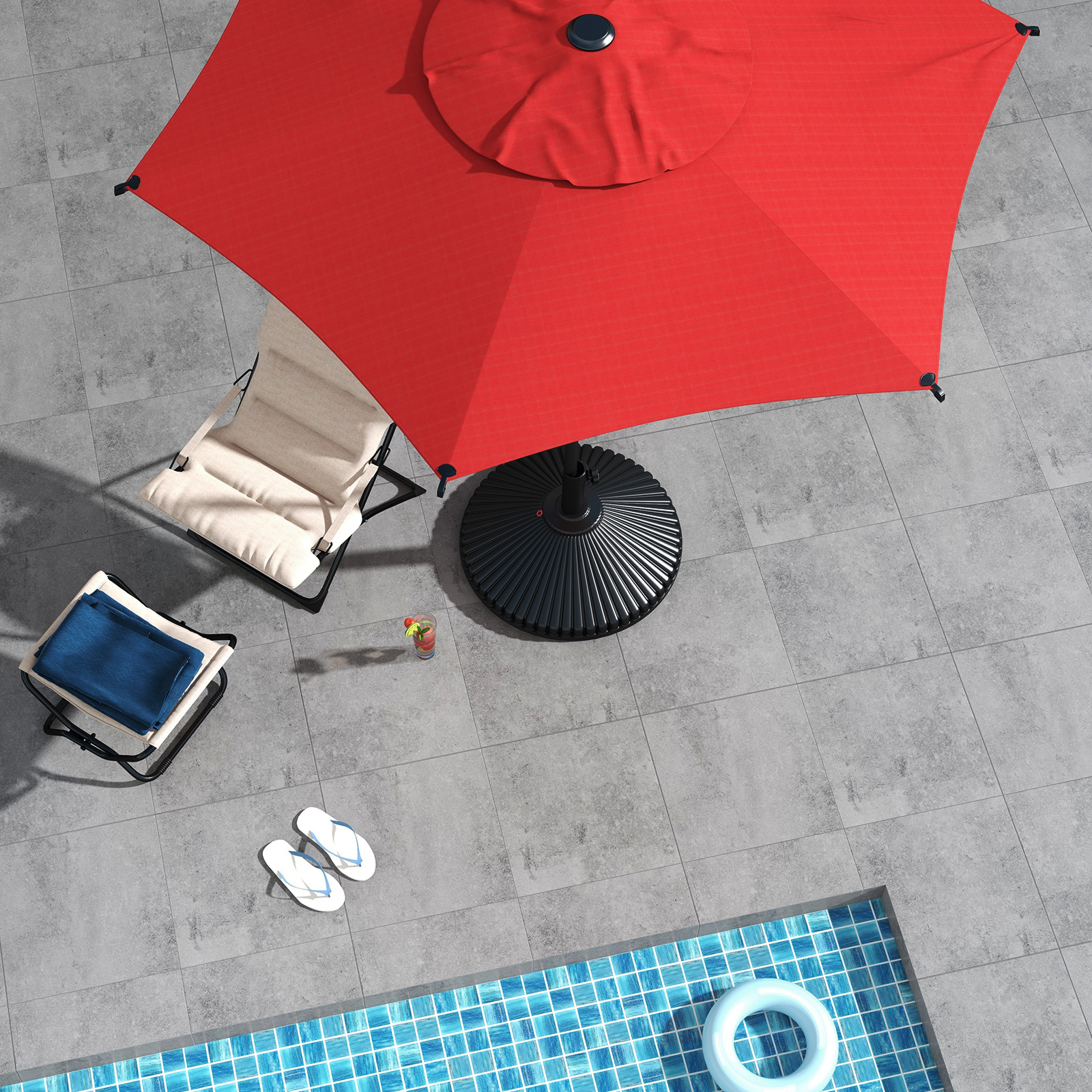 Abba Patio 7.5 Ft Oslo Outdoor Umbrella Dark Red photo 8