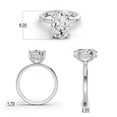 thumbnail image 4 of Classic Hidden Halo Lab Grown Diamond Engagement Ring in 14K White Gold (1 CT Oval Center) Ring Size : 9, 4 of 5