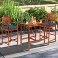 thumbnail image 4 of Gymax 4 Pcs Patio Dining Chair Cushions U-Shaped Chair Pads Non-Slip Bottom Navy Blue, 4 of 9