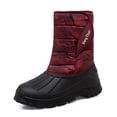 thumbnail image 1 of Women's Snow Boots Waterproof Warm Faux Plush Lined Hook and Loop Anti Slip Mid Calf Winter Warm Shoes, 1 of 9