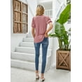 thumbnail image 7 of ZHENWEI Women's Puff Short Sleeve Tops Casual Crewneck Tee Shirts Classic Ribbed Blouses, 7 of 7