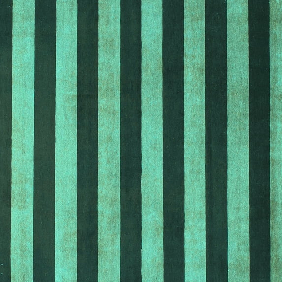Ahgly Company Indoor Square Abstract Turquoise Blue Modern Area Rugs, 7' Square