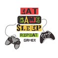 thumbnail image 3 of Adhesivos de pared Eat Game Sleep Repeat Cartoon Controller, 3 of 3