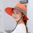 thumbnail image 5 of Sombrero de sol de verano para mujer, sombrero de Montañismo al aire libre con protección solar, sombrero de pescador, sombrero de viaje para el sol, sombrero de ala grande transpirable informal., 5 of 5