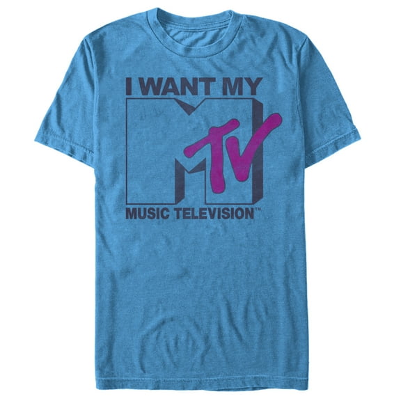 Men's MTV I Want My Music Television Graphic Tee Turquoise X Large