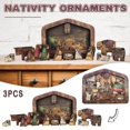 thumbnail image 4 of Game Wooden 3Pcs Burned Jesus Design With Wood For Kids Puzzle Puzzles Home Decor, 4 of 4