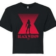 thumbnail image 3 of Marvel - Black Widow Silhouette - Juniors Cropped Graphic T-Shirt, 3 of 5