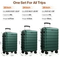 thumbnail image 4 of MIUSSE Hardshell Luggage Sets 3 Pieces, Hardside Lightweight Suitcase with Spinner Wheels and TSA Lock, Green Luggage Set 20in24in28in, 4 of 8