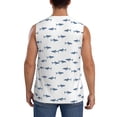 thumbnail image 4 of Fotbe Men's Party Shark Cute Print Men's Sleeveless Muscle Tank Tops Casual T-Shirts for Gym Workout Beach-Small, 4 of 8