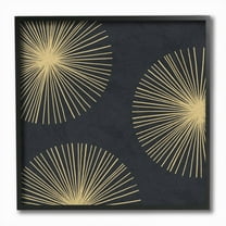 Stupell Industries Abstract Round Star Shapes Beige Grey Design Framed Wall Art Design by Emma Caroline, 12" x 12", Black Framed