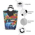 thumbnail image 4 of KLL Floral Truck Welcome Laundry Hamper,Large Canvas Fabric Lightweight Storage Basket Toy Organizer Dirty Clothes Collapsible Waterproof, 4 of 6